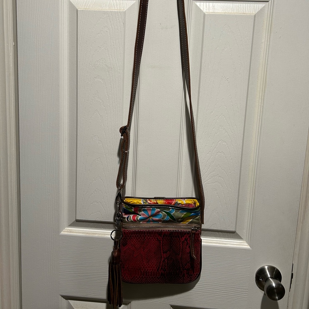 Consuela Red Python Crossbody Bag - image 2